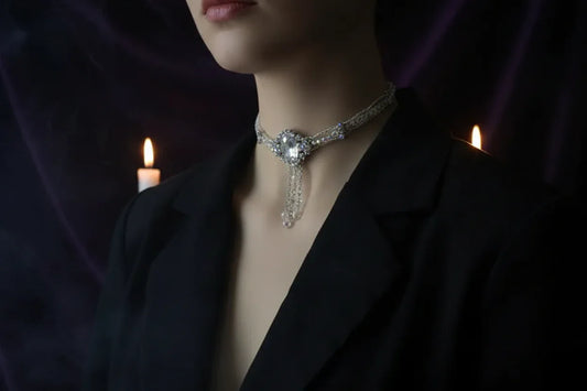 Fairy Gem Crystal Necklace - Sorceress Sanctuary White