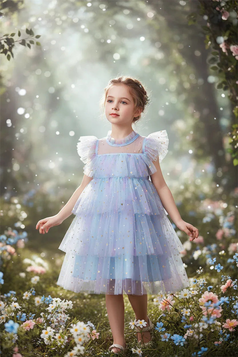 Fairy Rainbow Dress - Sorceress Sanctuary Rainbow Pink / 100cm-Rainbow Pink / 110cm-Rainbow Pink / 120cm-Rainbow Pink / 130cm-Rainbow Pink / 140cm