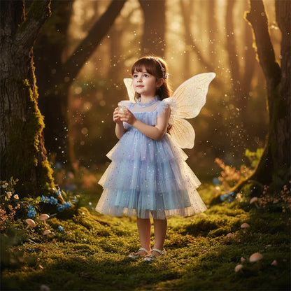 Fairy Rainbow Dress - Sorceress Sanctuary Rainbow Pink / 100cm-Rainbow Pink / 110cm-Rainbow Pink / 120cm-Rainbow Pink / 130cm-Rainbow Pink / 140cm
