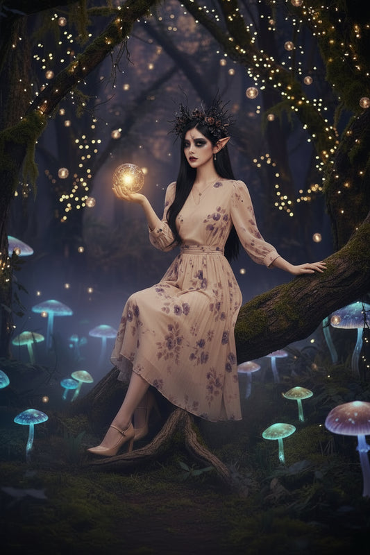 Fairy Tea Break Long Sleeve Dress Sorceress Sanctuary