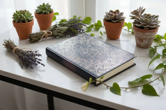 Fantasy Journal - Sorceress Sanctuary Royal blue Small-Royal blue trumpet-Navy-Navy blue small-Dark green small
