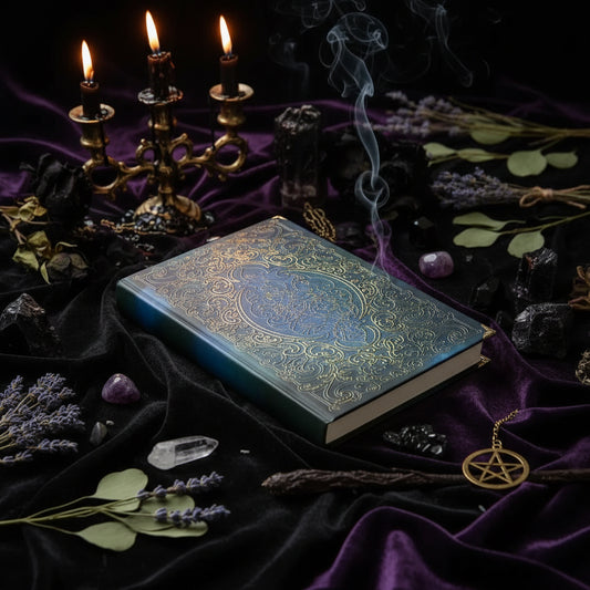 Fantasy Journal - Sorceress Sanctuary Royal blue Small-Royal blue trumpet-Navy-Navy blue small-Dark green small