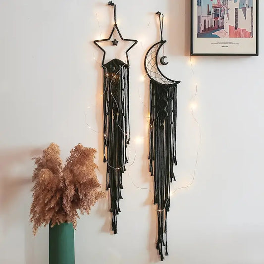 Handmade Dream Catcher | Black Star & Moon