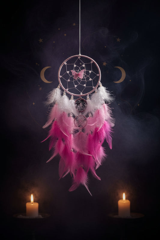 Feather Dream Catcher - Sorceress Sanctuary White-Purple-Pink-Green-Blue