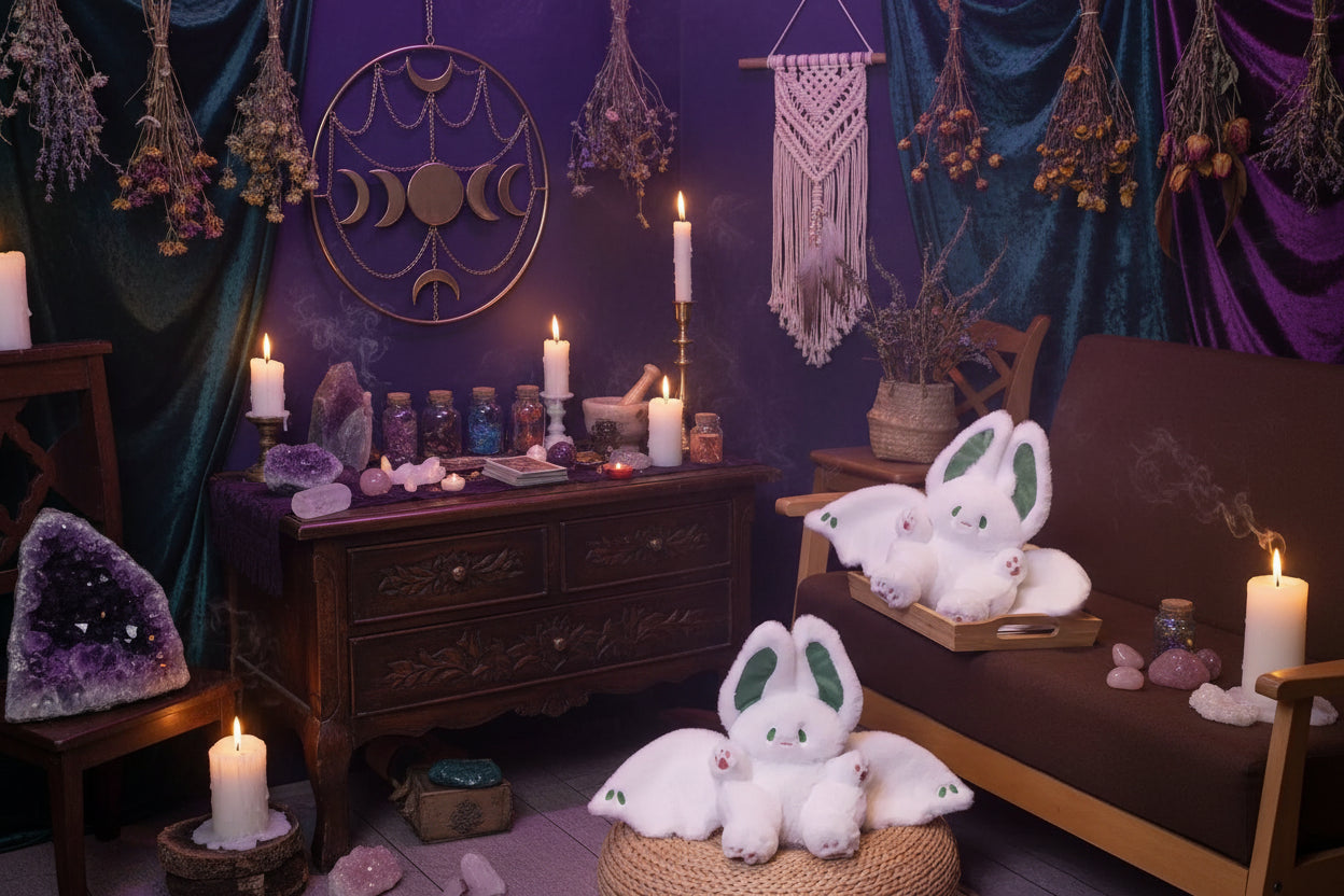 Flying Bat Plushie - Sorceress Sanctuary White / 35cm-White / 45cm