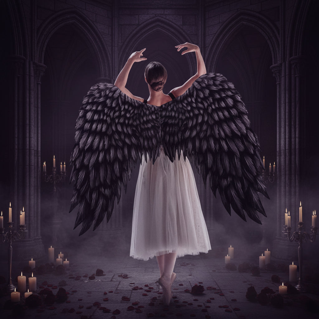 Foldable Ethereal Wings - Sorceress Sanctuary white-black-black and red