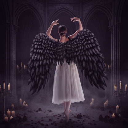 Foldable Ethereal Wings - Sorceress Sanctuary white-black-black and red