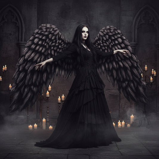 Foldable Ethereal Wings - Sorceress Sanctuary white-black-black and red