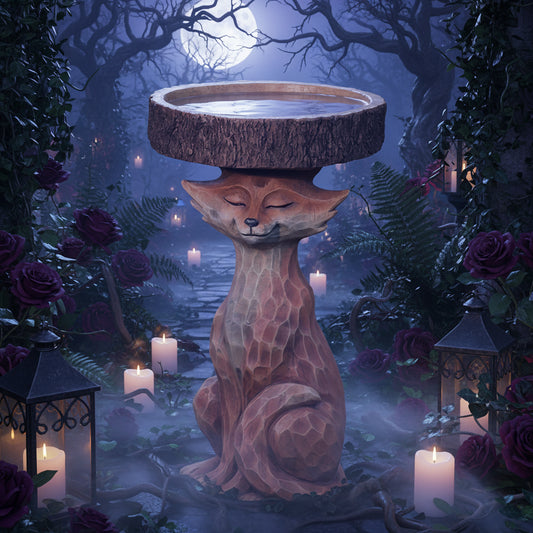Enchanted Forest Fox | Bird Bath - Sorceress Sanctuary