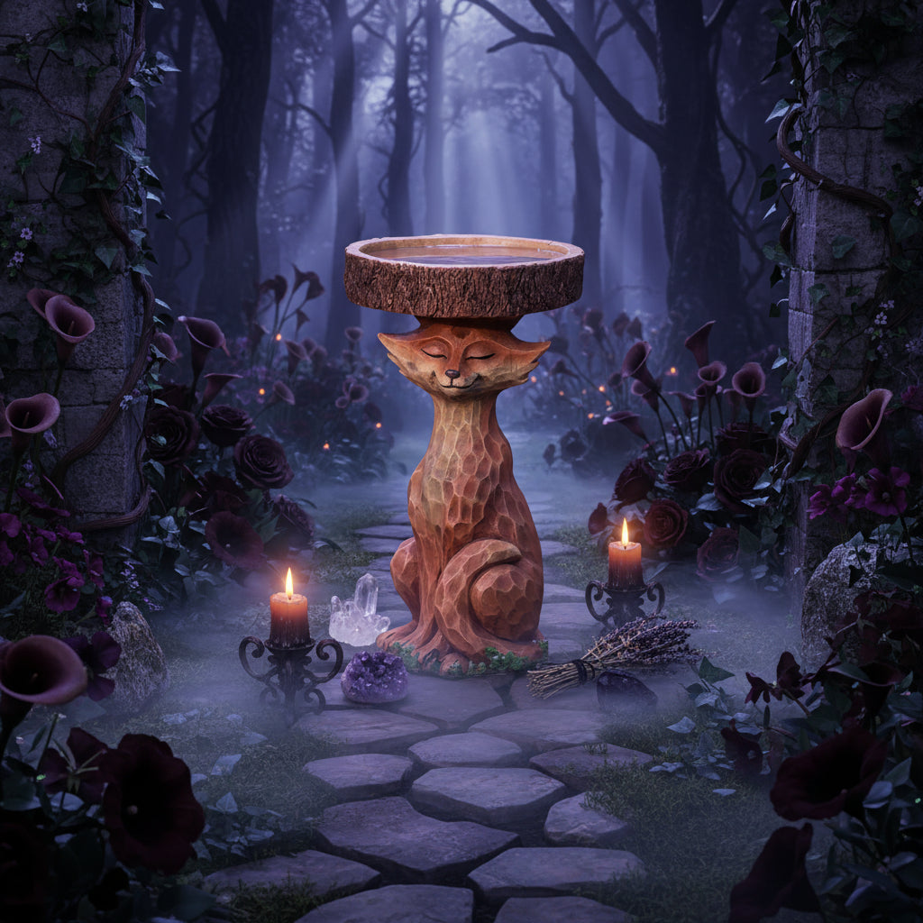 Enchanted Forest Fox | Bird Bath - Sorceress Sanctuary