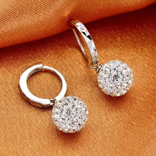 Crystal Ball Pendant Earrings