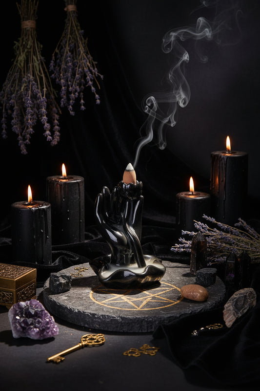 Black Ceramic Incense Burner Sorceress Sanctuary