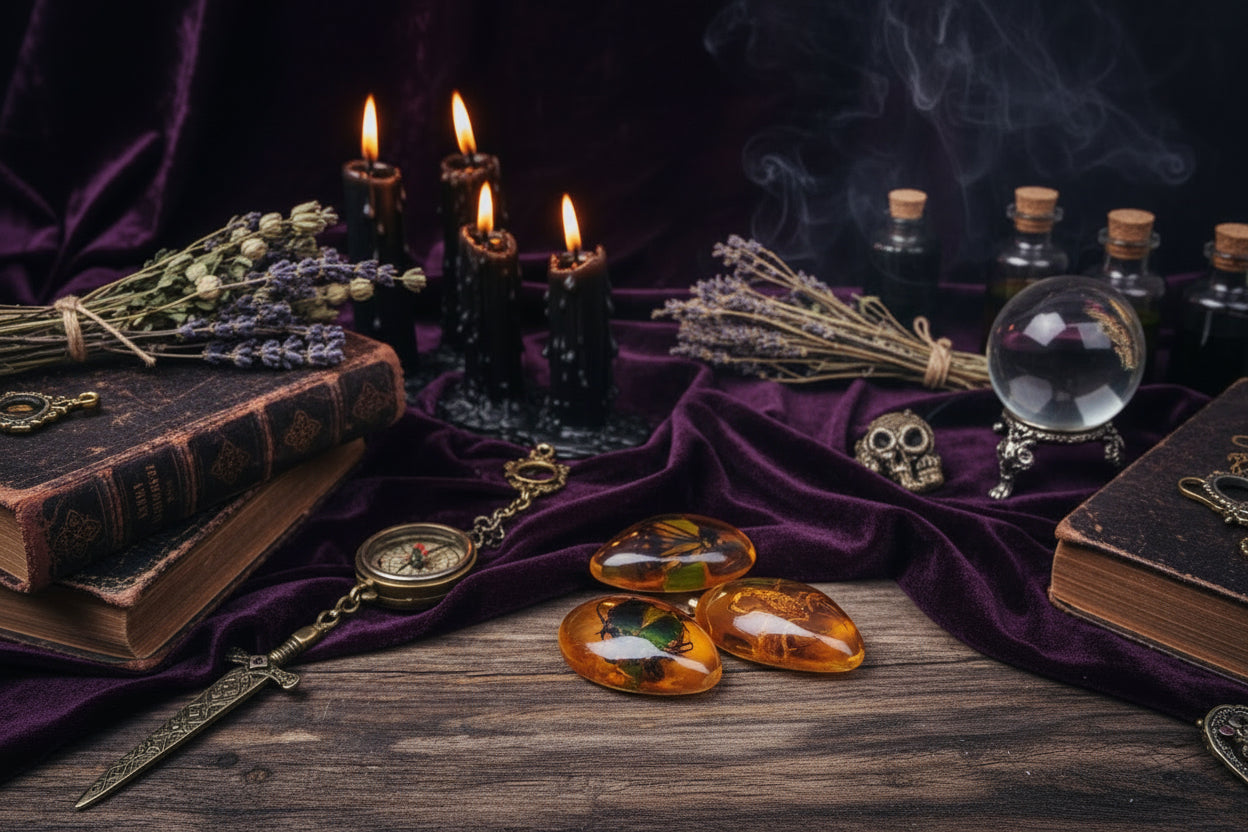 Glow Amber Insect Pendant - Sorceress Sanctuary Kim Po-color mixing