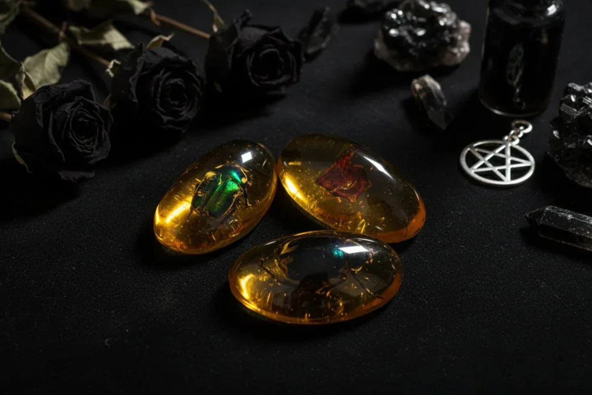 Glow Amber Insect Pendant - Sorceress Sanctuary Kim Po-color mixing