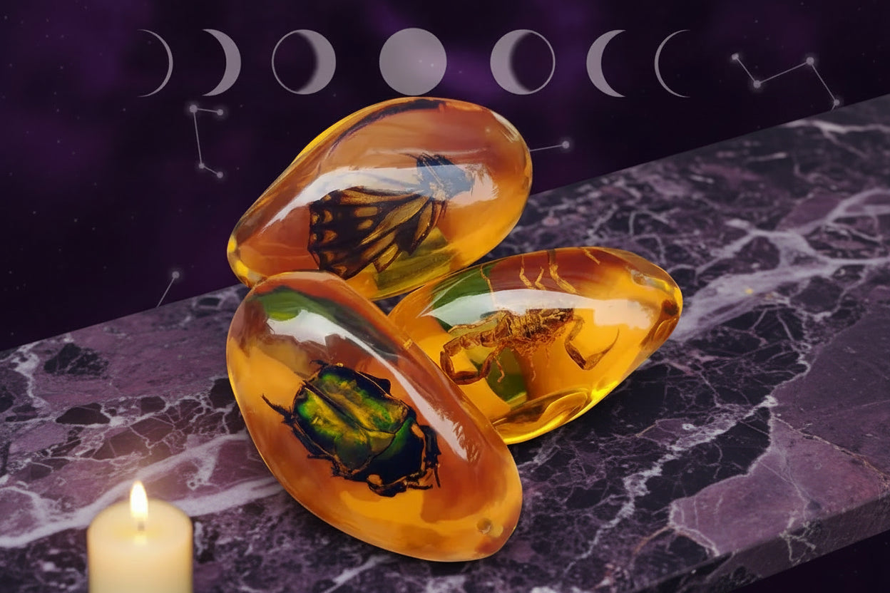 Glow Amber Insect Pendant - Sorceress Sanctuary Kim Po-color mixing