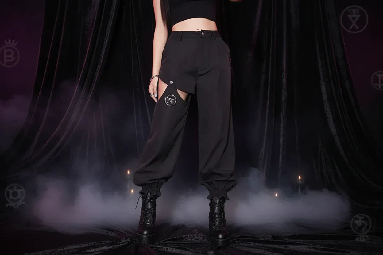 Goth Track Pants - Sorceress Sanctuary Black / L-Black / M-Black / S