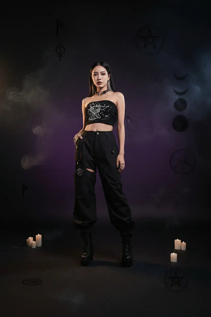 Goth Track Pants - Sorceress Sanctuary Black / L-Black / M-Black / S