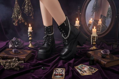 Gothic Chain Boots - Sorceress Sanctuary Black / 35-Black / 36-Black / 37-Black / 38-Black / 39