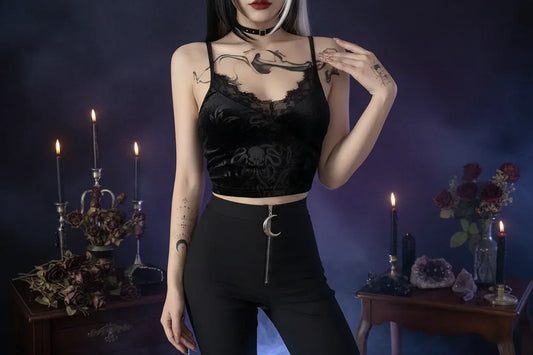 Gothic Lace Top - Sorceress Sanctuary Black / L-Black / M-Black / S