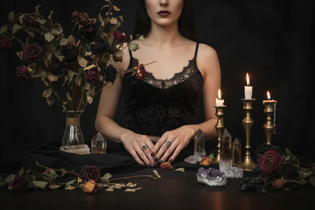 Gothic Lace Top - Sorceress Sanctuary Black / L-Black / M-Black / S