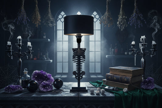 Gothic Lamp - Sorceress Sanctuary Skull Table Lamp 110V USB / 1pcs