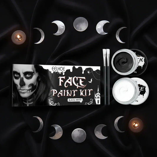 Gothic Makeup Kit - Sorceress Sanctuary White×1pc＋Black×1pc＋Brush×2pcs/box