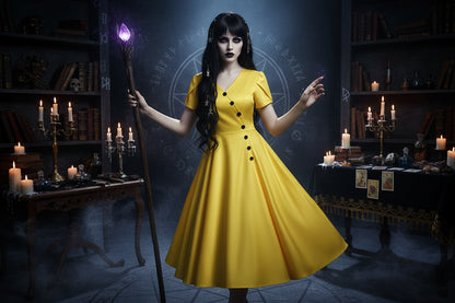 Gothic Midi Dress - Sorceress Sanctuary Light Blue / S-Light Blue / M-Light Blue / L-Light Blue / XL-Light Blue / XXL