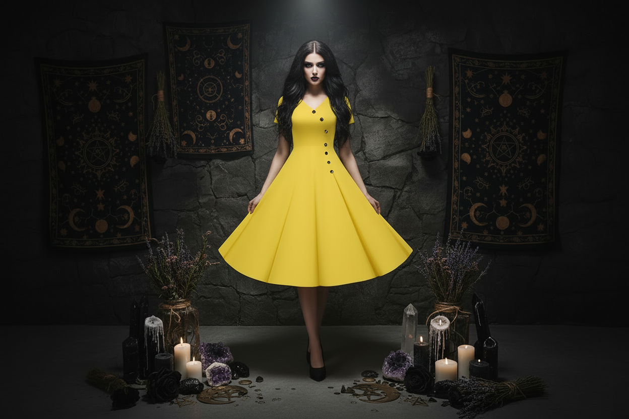 Gothic Midi Dress - Sorceress Sanctuary Light Blue / S-Light Blue / M-Light Blue / L-Light Blue / XL-Light Blue / XXL