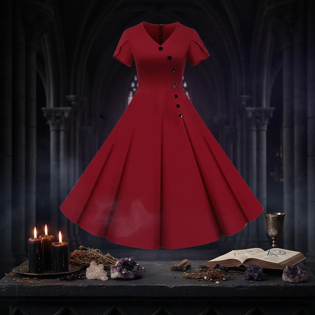 Gothic Midi Dress - Sorceress Sanctuary Light Blue / S-Light Blue / M-Light Blue / L-Light Blue / XL-Light Blue / XXL