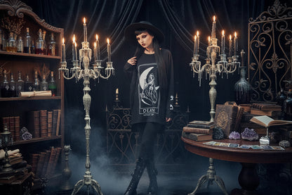 Gothic Moon Sweater - Sorceress Sanctuary Black / XS-Black / S-Black / M-Black / L-Black / XL