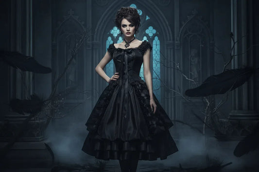 Gothic Puff Dress - Sorceress Sanctuary Black / S-Black / M-Black / L-Black / XL-Black / 2XL