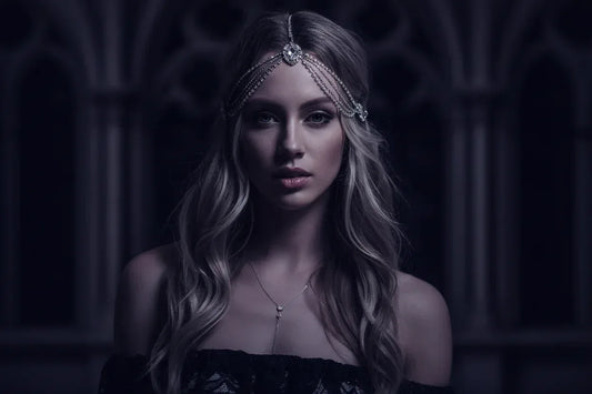 Gothic Queen HeadPiece - Sorceress Sanctuary Silver-Gold