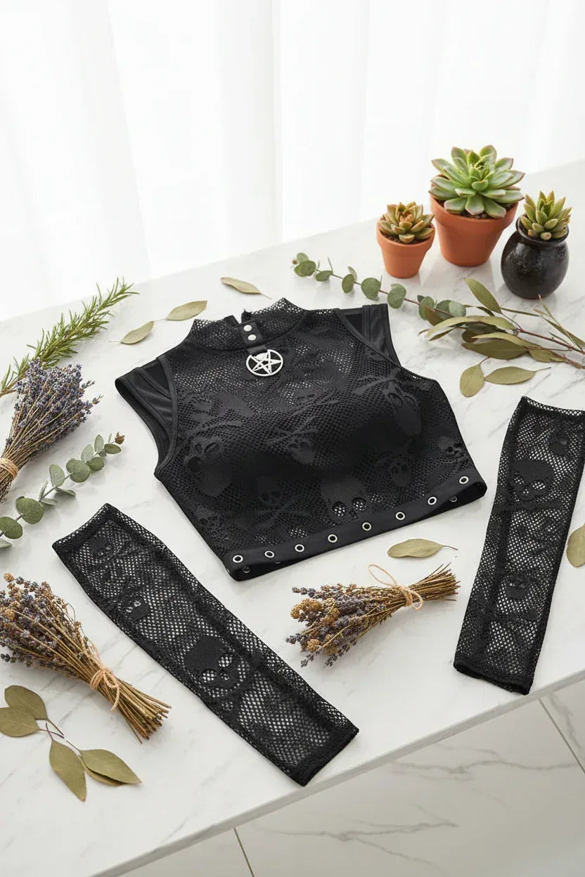 Gothic Vest Set - Sorceress Sanctuary Black / L-Black / M-Black / S