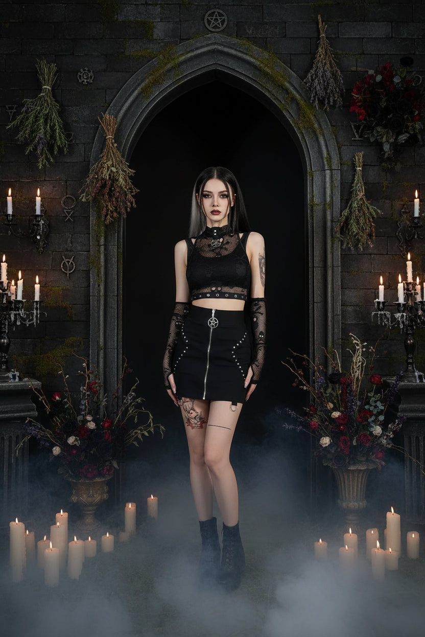 Gothic Vest Set - Sorceress Sanctuary Black / L-Black / M-Black / S