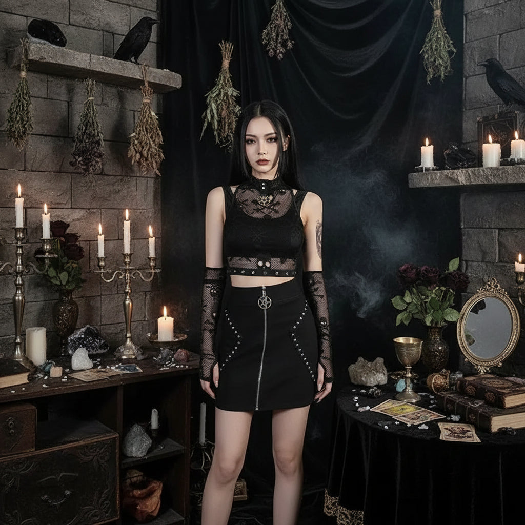 Gothic Vest Set - Sorceress Sanctuary Black / L-Black / M-Black / S