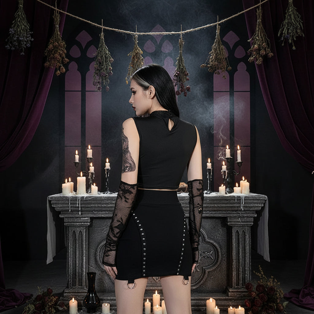 Gothic Vest Set - Sorceress Sanctuary Black / L-Black / M-Black / S