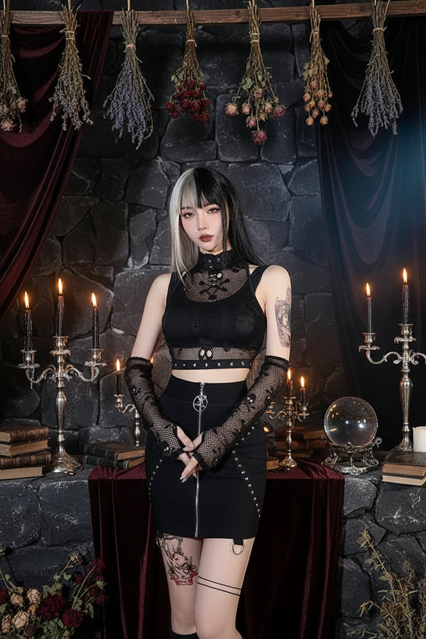 Gothic Vest Set - Sorceress Sanctuary Black / L-Black / M-Black / S