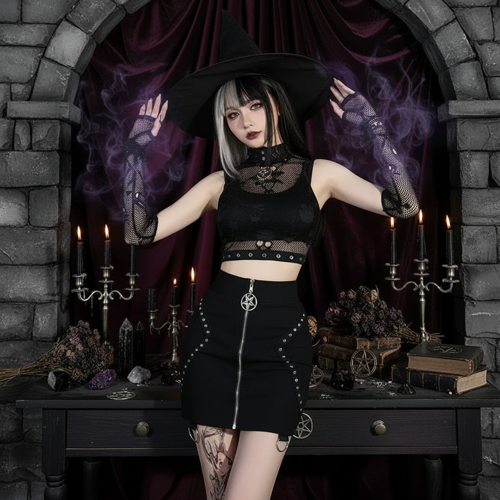 Gothic Vest Set - Sorceress Sanctuary Black / L-Black / M-Black / S