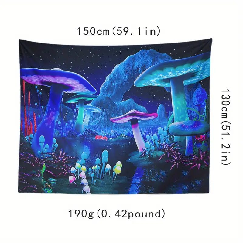 Fluorescent Forest  | Mushroom Tapestry