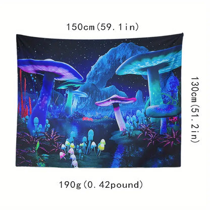 Fluorescent Forest  | Mushroom Tapestry