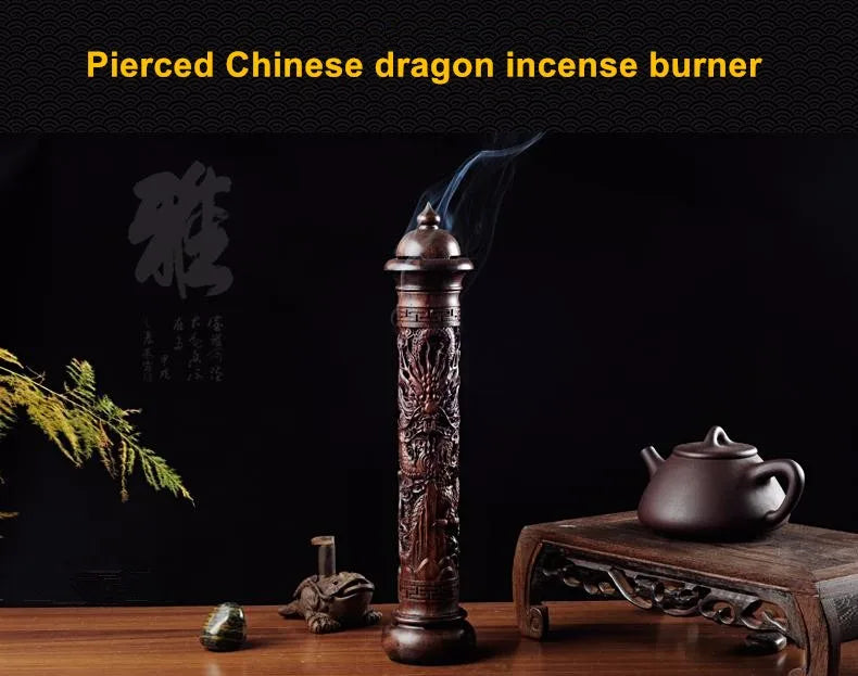 Ebony Dragon Incense Cylinder