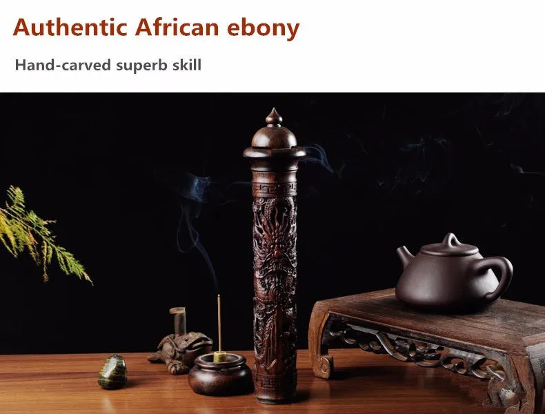 Ebony Dragon Incense Cylinder