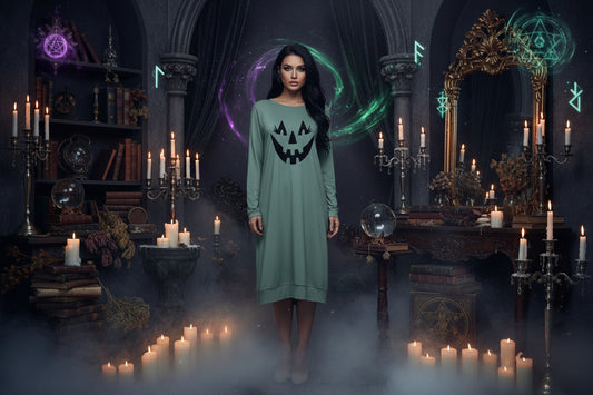 Halloween Pumpkin Dress - Sorceress Sanctuary White / S-White / M-White / L-White / XL-White / XXL