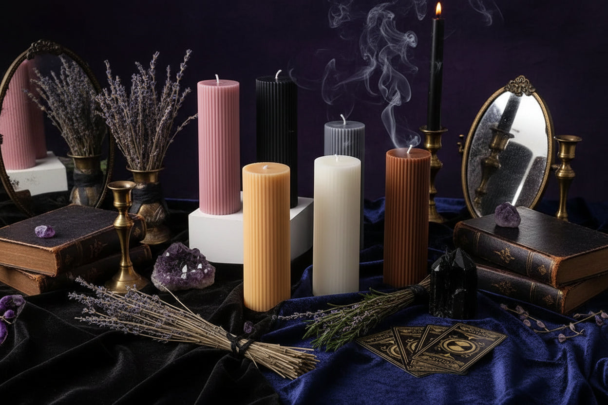 Handmade Geometric Candles - Sorceress Sanctuary Kink Candle-Diamond Cube-Ball-Cactus-Conical