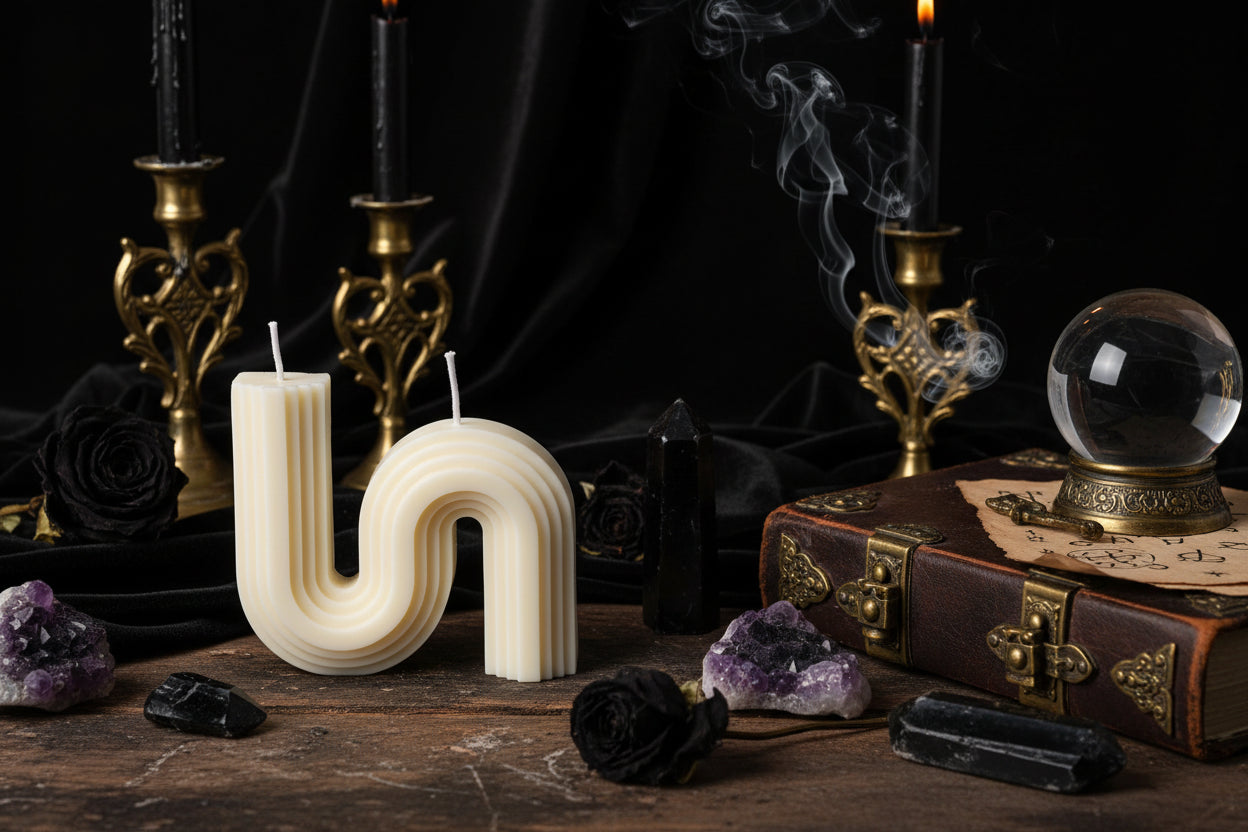 Handmade Geometric Candles - Sorceress Sanctuary Kink Candle-Diamond Cube-Ball-Cactus-Conical