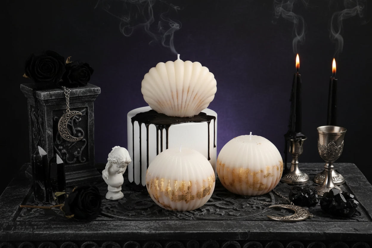 Handmade Geometric Candles - Sorceress Sanctuary Kink Candle-Diamond Cube-Ball-Cactus-Conical