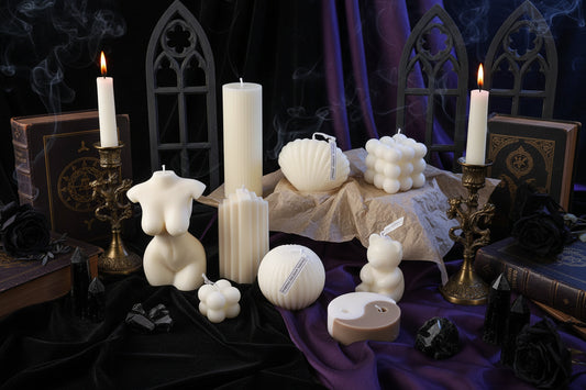 Handmade Geometric Candles - Sorceress Sanctuary Kink Candle-Diamond Cube-Ball-Cactus-Conical