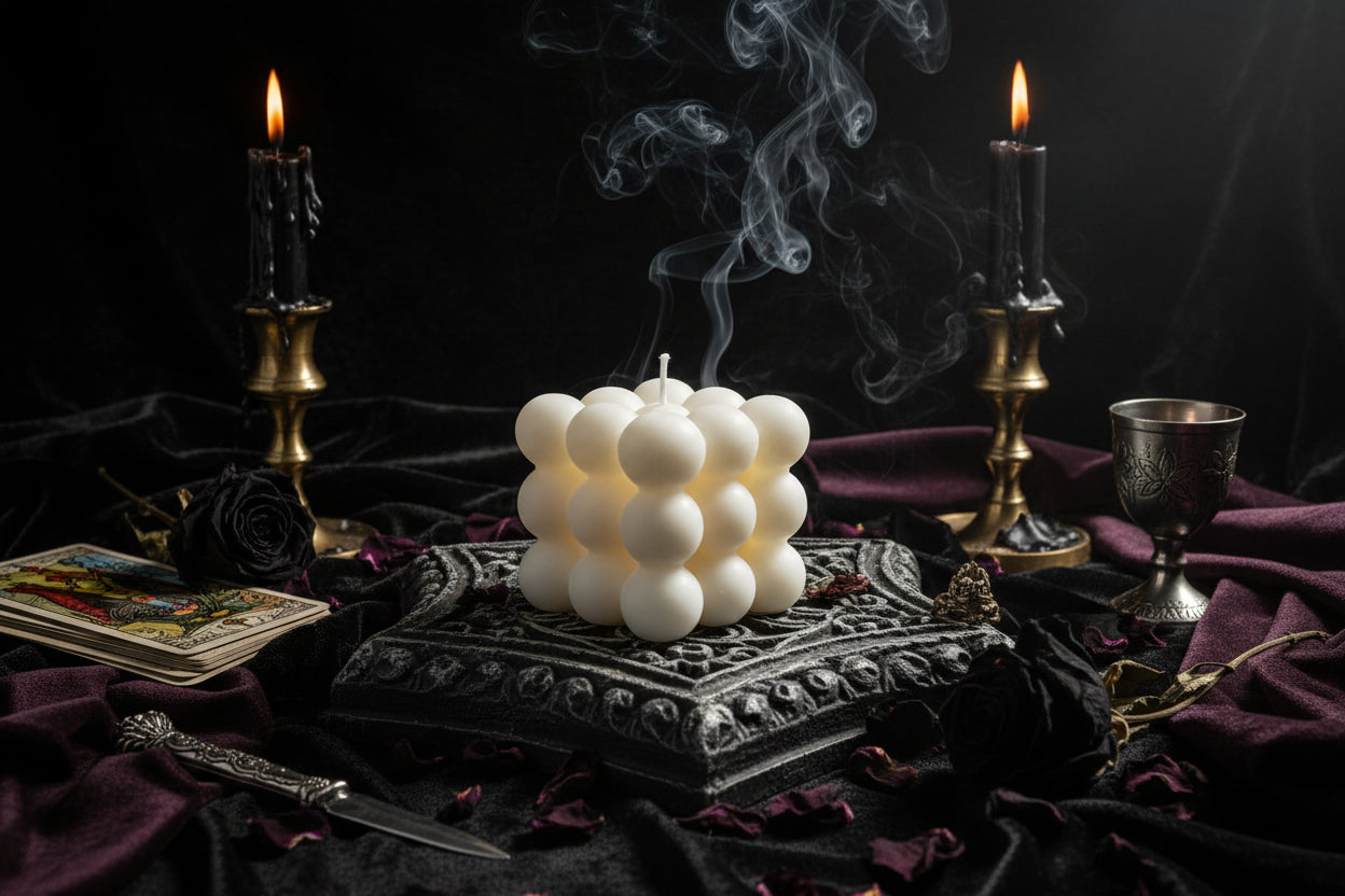 Handmade Geometric Candles - Sorceress Sanctuary Kink Candle-Diamond Cube-Ball-Cactus-Conical