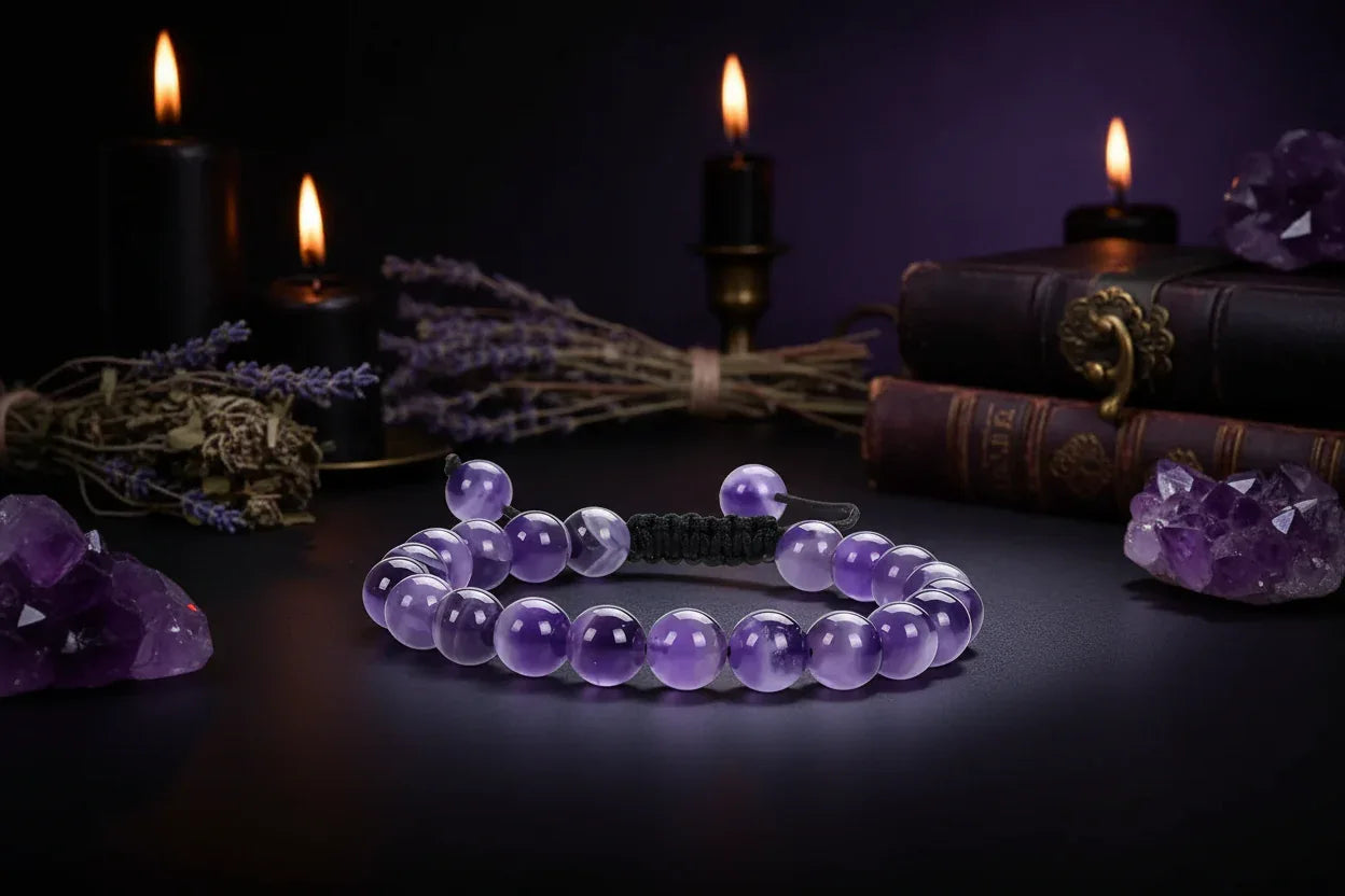 Healing Bracelets - Sorceress Sanctuary Blue agate-Black feldspar-Red agate-Colorful chakra-Rose Quartz