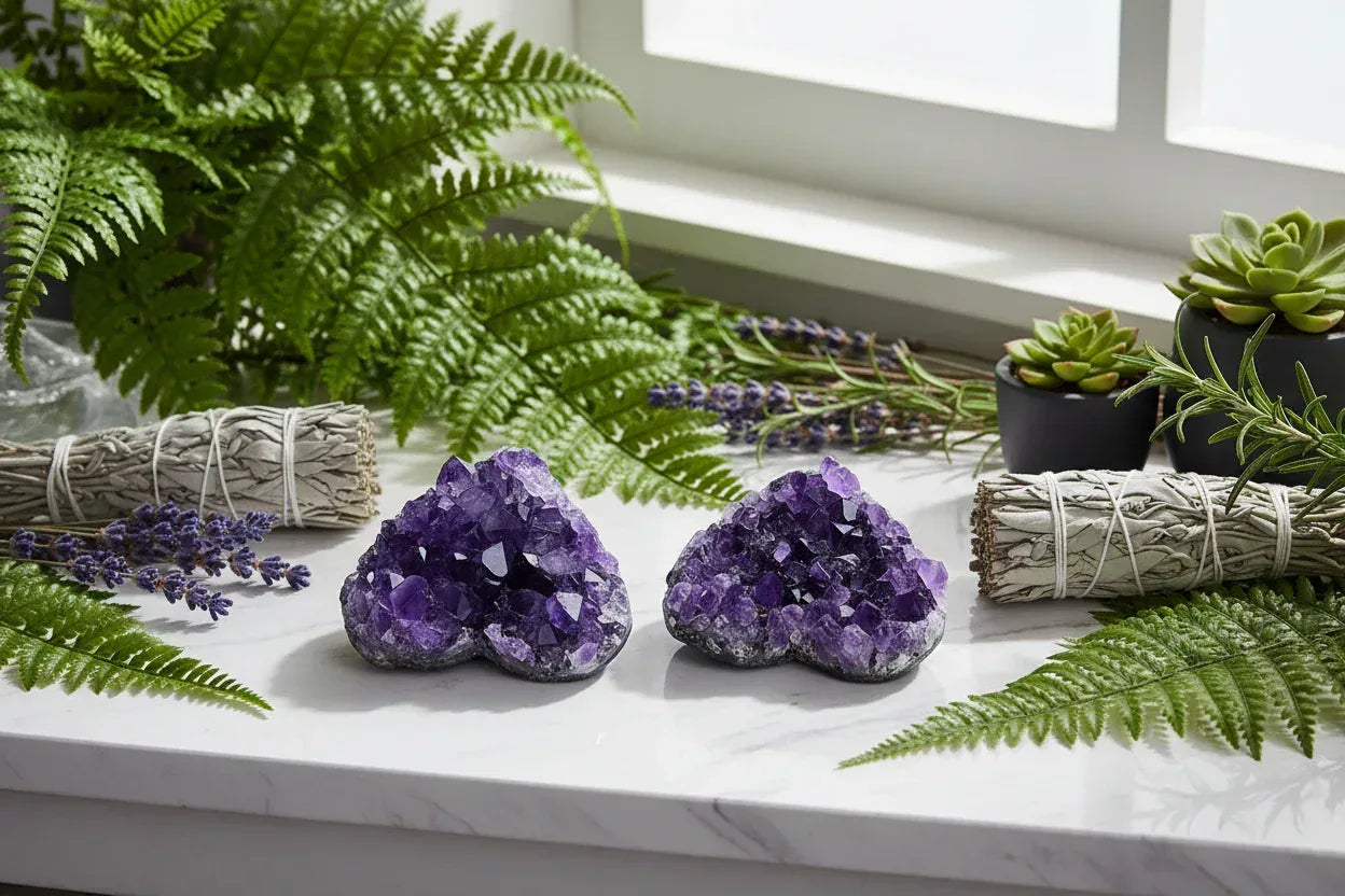 Heart Amethyst Cluster - Sorceress Sanctuary 4cm - 5cm-5cm - 6cm-6cm - 7cm
